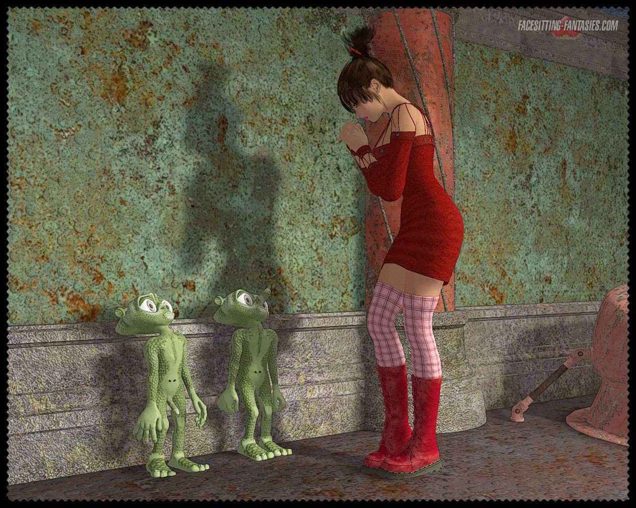 A Girl And 2 Aliens