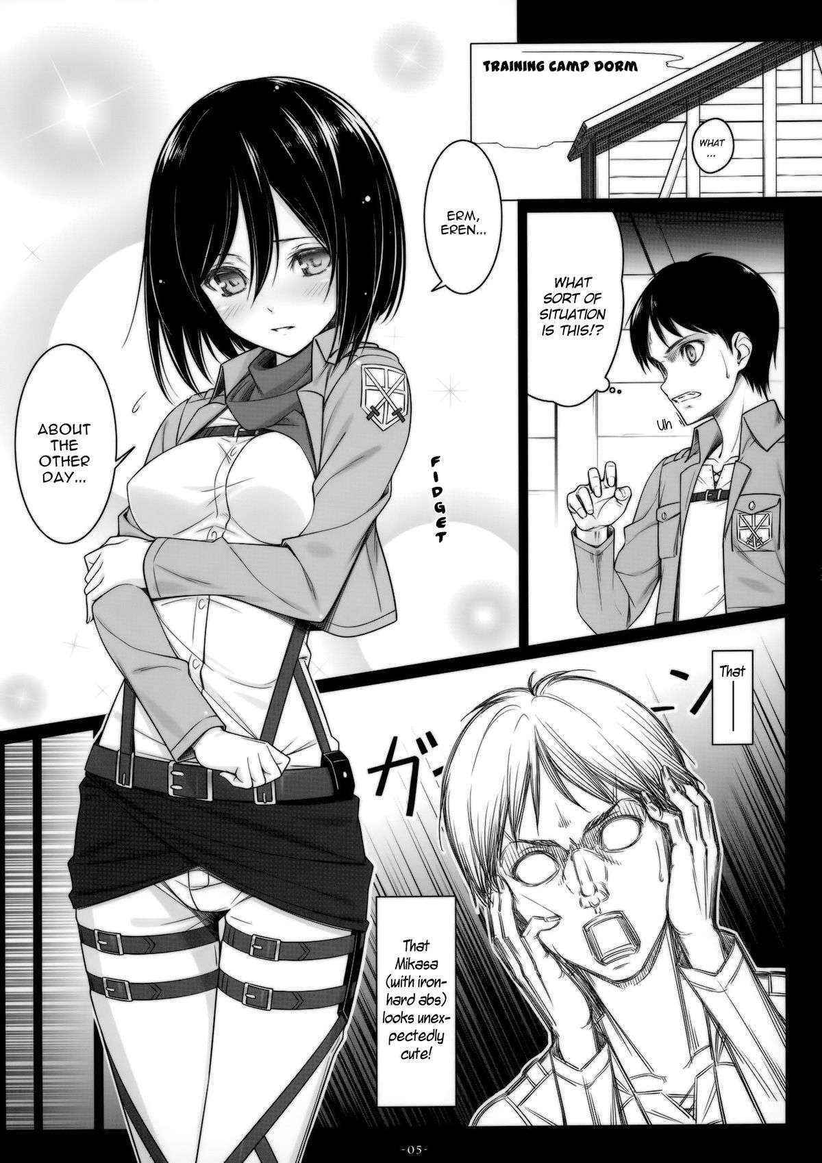 (C84) [Yuusha-sama Go-ikkou (Nemigi Tsukasa)] ATTACK ON MIKASA (Shingeki no Kyojin) [English]