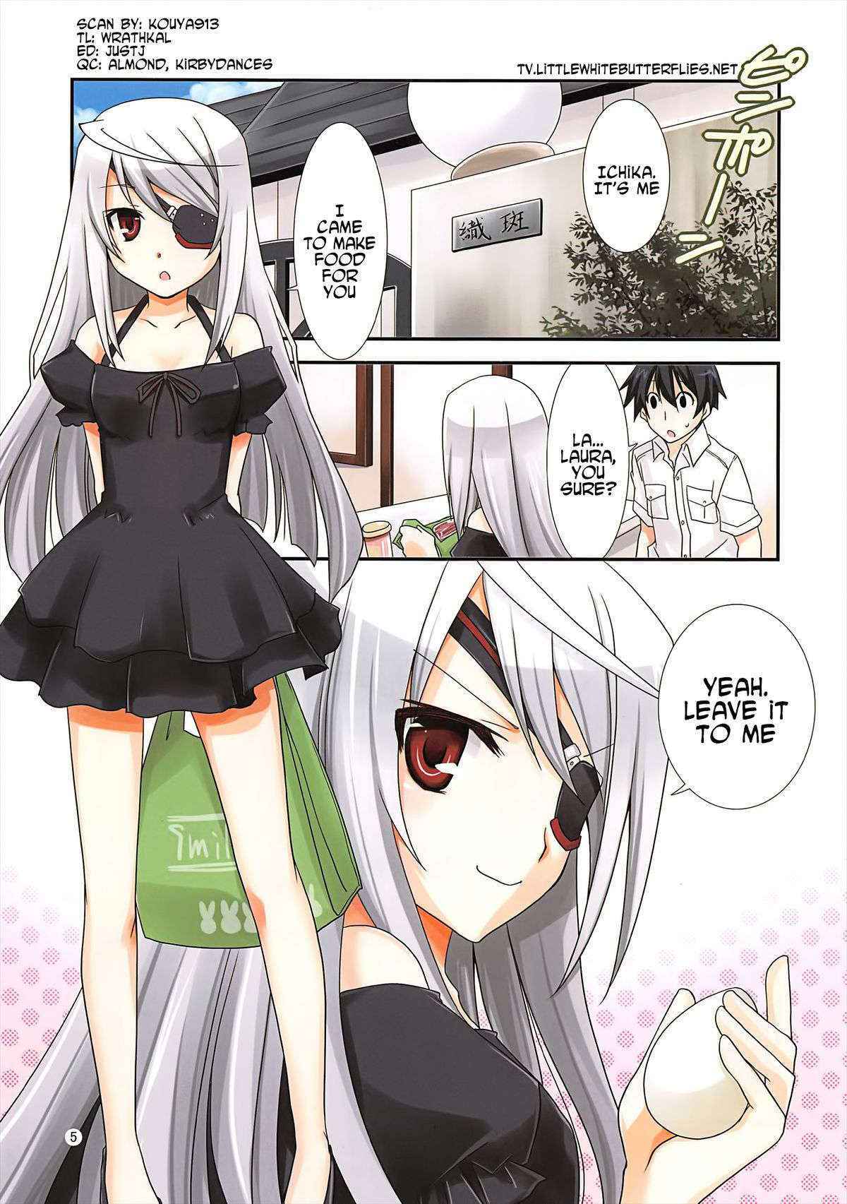 (C81) [CHAGASHI SAIBAN (Yamabuki Mook)] Laura Taichou to Dekirukana | Can I do it with Commander Laura? (Infinite Stratos) [English] =TV=