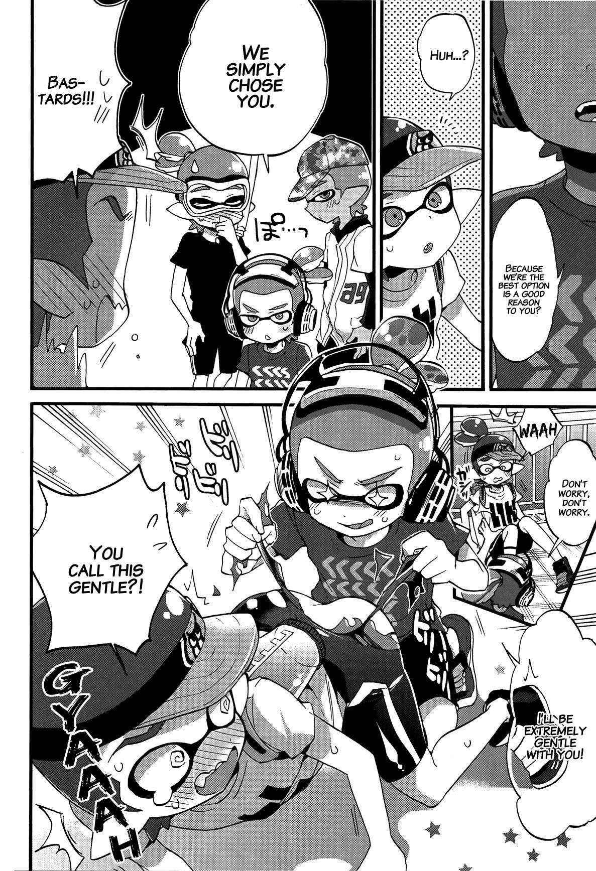 (C89) [Koniro Drops (Morishima Kon)] Buki no Seinou to Are no Seinou wa Onaji rashii  | The Efficiency of the Weapon and the Efficiency of That Seems the Same (Splatoon) [English] {Shotacon Fusion} [Decensored]