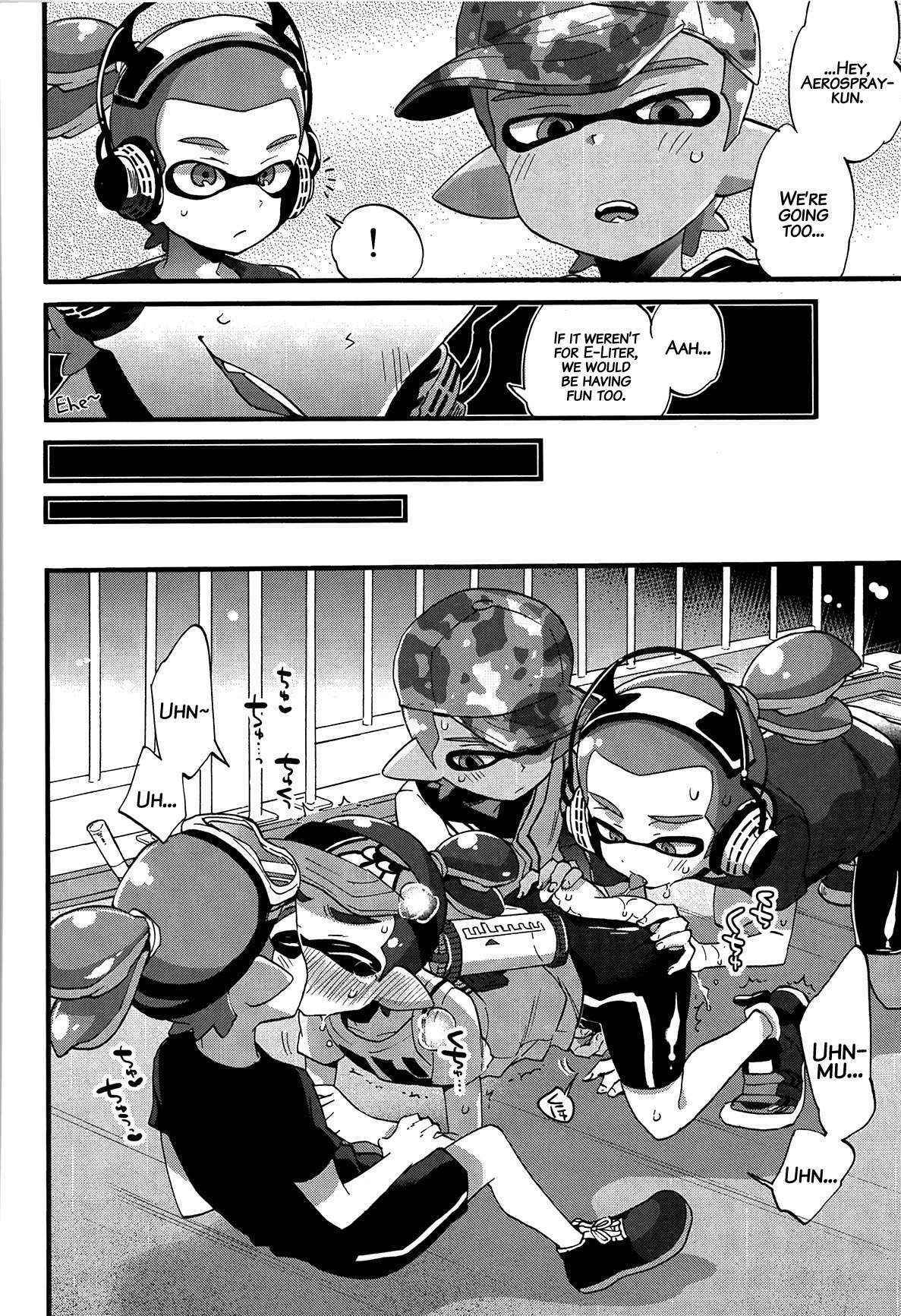 (C89) [Koniro Drops (Morishima Kon)] Buki no Seinou to Are no Seinou wa Onaji rashii  | The Efficiency of the Weapon and the Efficiency of That Seems the Same (Splatoon) [English] {Shotacon Fusion} [Decensored]