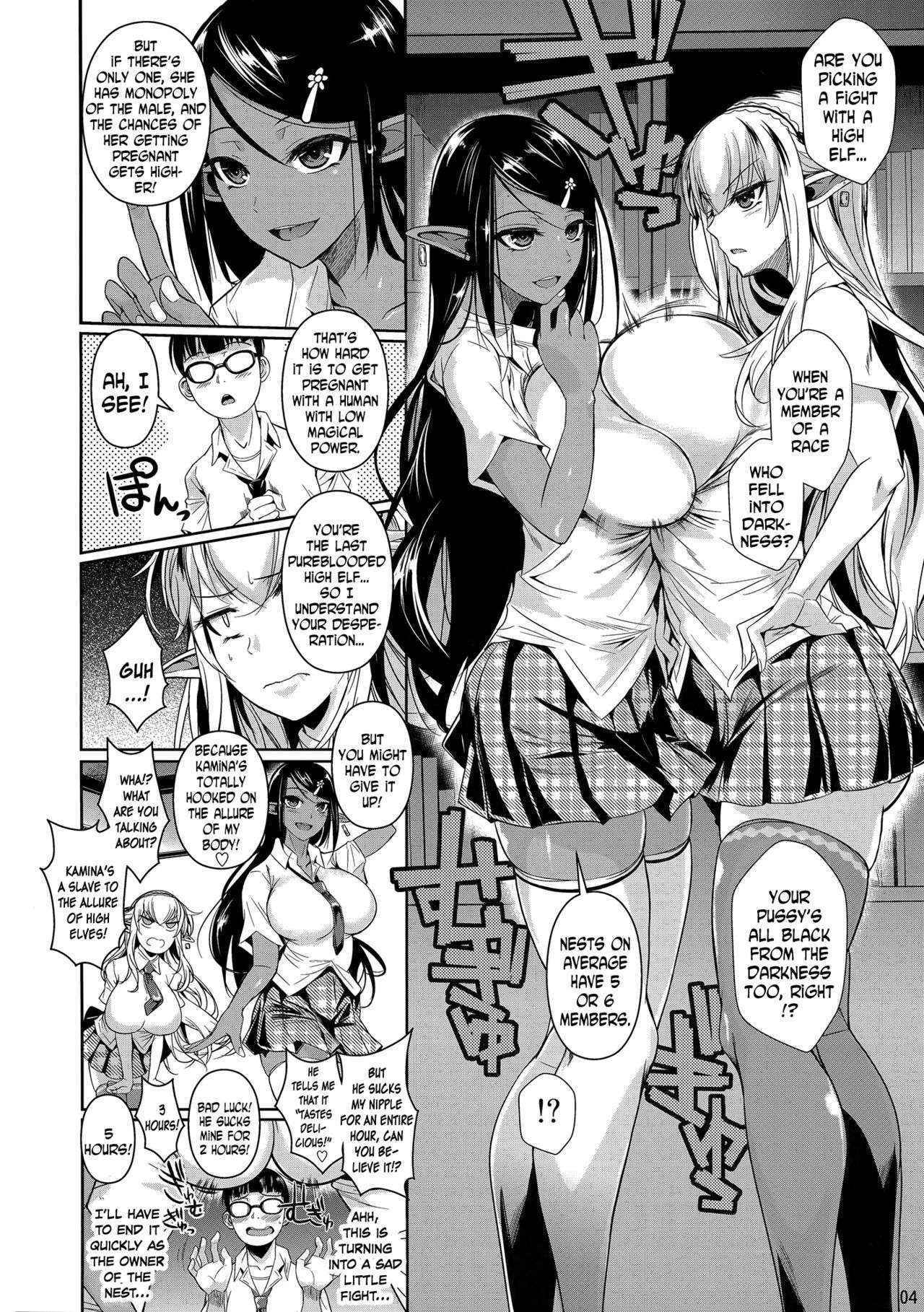 (C89) [Shoot The Moon (Fuetakishi)] High Elf × High School Shiro × Kuro [English] [N04h]