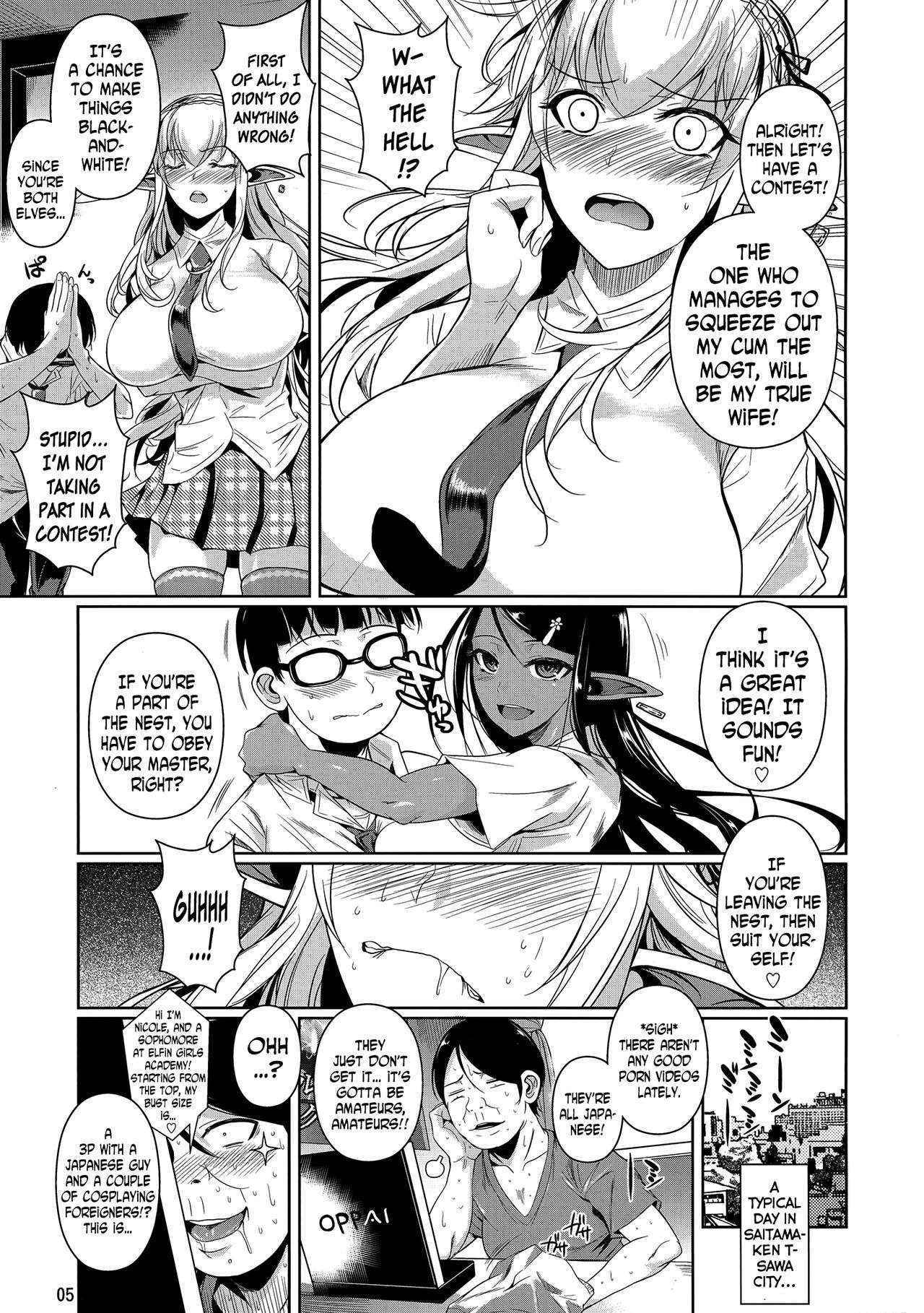 (C89) [Shoot The Moon (Fuetakishi)] High Elf × High School Shiro × Kuro [English] [N04h]