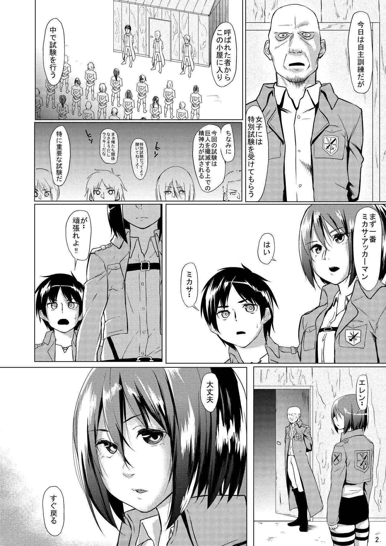 [5th District Hole Boys (Esukebe)] Mikasa to kibishii shiken!! (Shingeki no Kyojin)