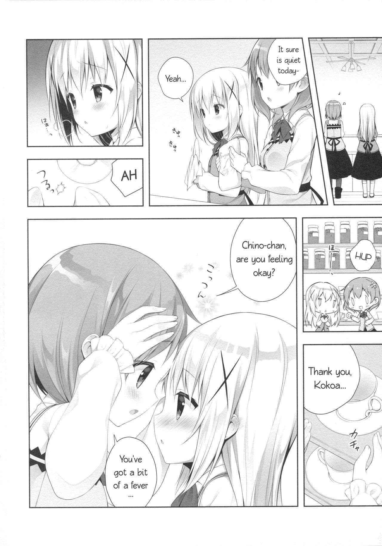 (COMIC1☆10) [CHOCOLATE CUBE (Miwa Futaba)] Chino-chan wa Goshuushin 3 (Gochuumon wa Usagi desu ka?) [English] [AkazaChan]