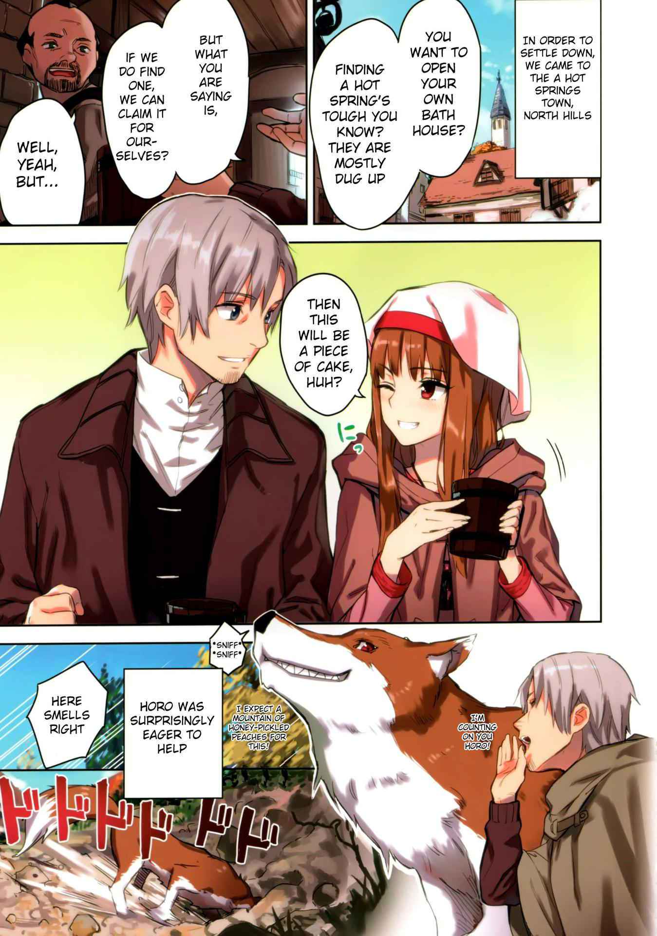 (C89) [Ajisaidenden (Kawakami Rokkaku, Takanashi Rei)] Wacchi to Nyohhira Bon FULL COLOR (Spice and Wolf) [English] [Decensored]