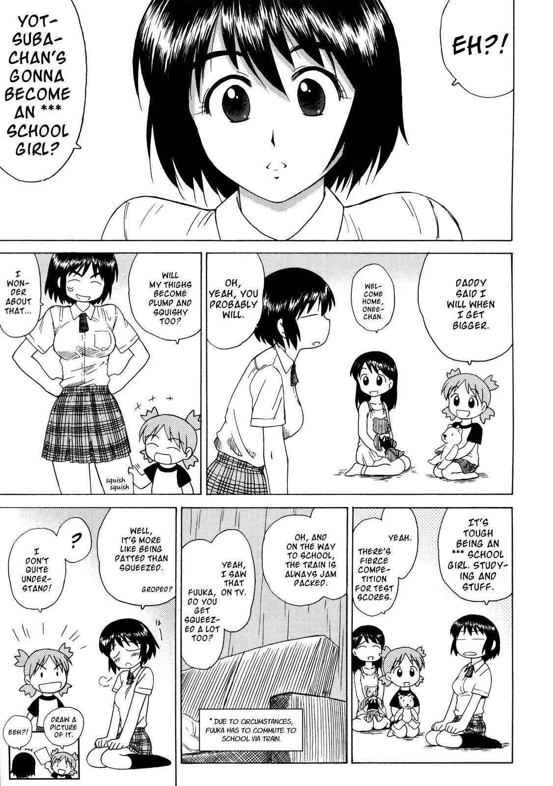 (COMIC1☆5) [BLACK DOG (Kuroinu Juu)] Fuuka to Wakuwaku Chikan Densha | Fuuka and a Train of Excited Molesters (Yotsuba&!) [English] [B.E.C. Scans]