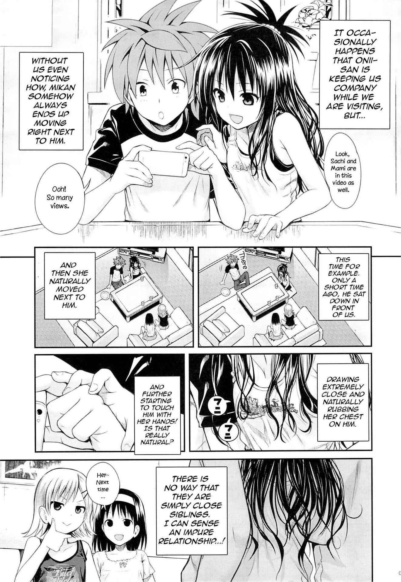 (C89) [40010 1-GO (Shimanto Shisakugata)] Tomodachi no Ecchi na Kyoudai Kankei (To Love-Ru) [English]