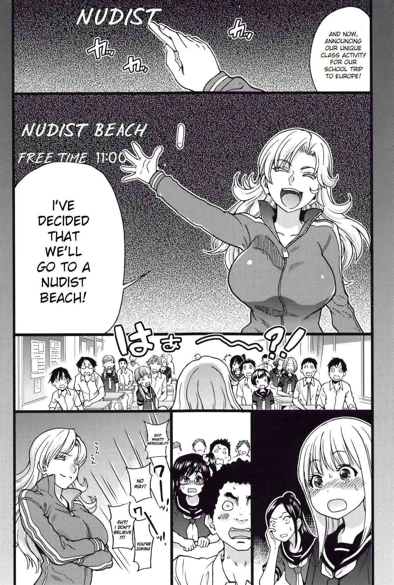 [Shiwasu no Okina] Nudist Beach ni Syuugaku Ryokoude!! Ch.1-2 [English] /h/ Translation