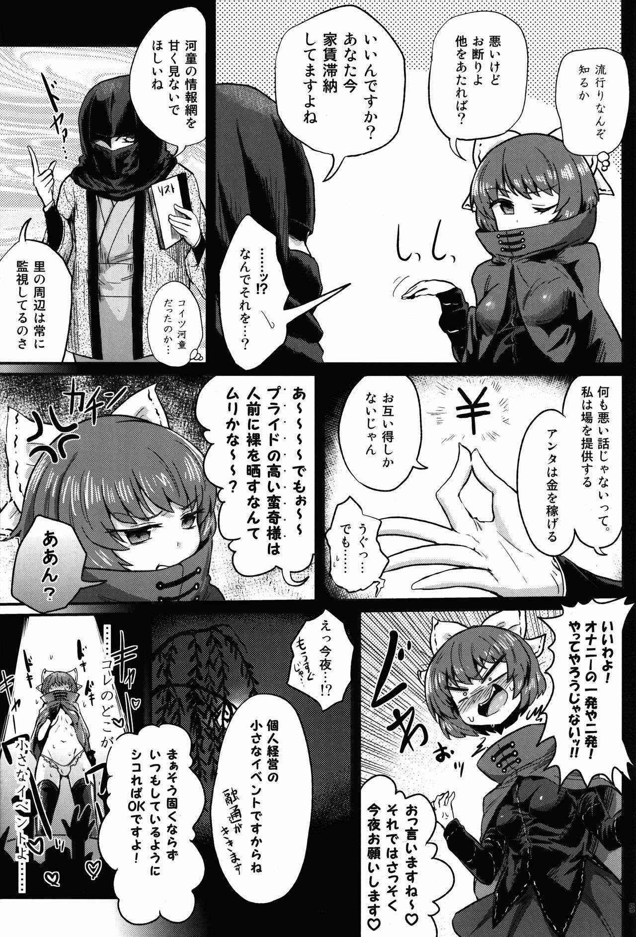 (Shuuki Reitaisai 3) [Konnyaku Nabe (magifuro Konnyaku)] Yanagi no Shita no Futanari Onanie Show (Touhou Project)