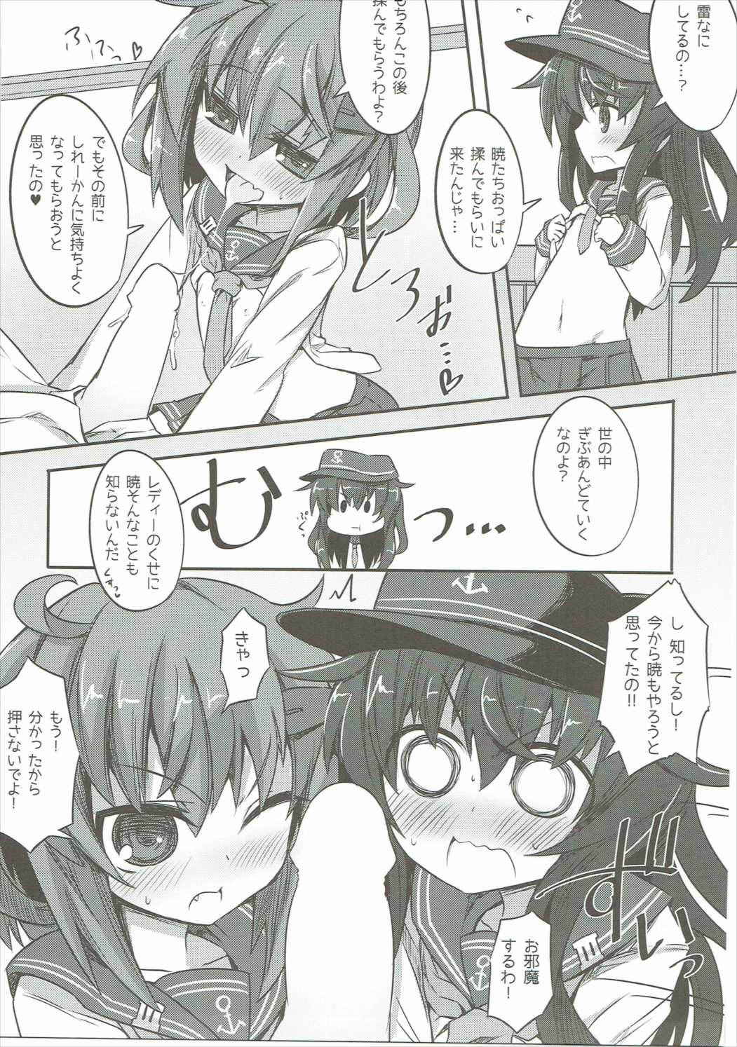 (C87) [Shinobi Rocket (Sasamashin)] Akatsuki & Ikazuchi no Dairoku Kuchikumiruku! (Kantai Collection -KanColle-)