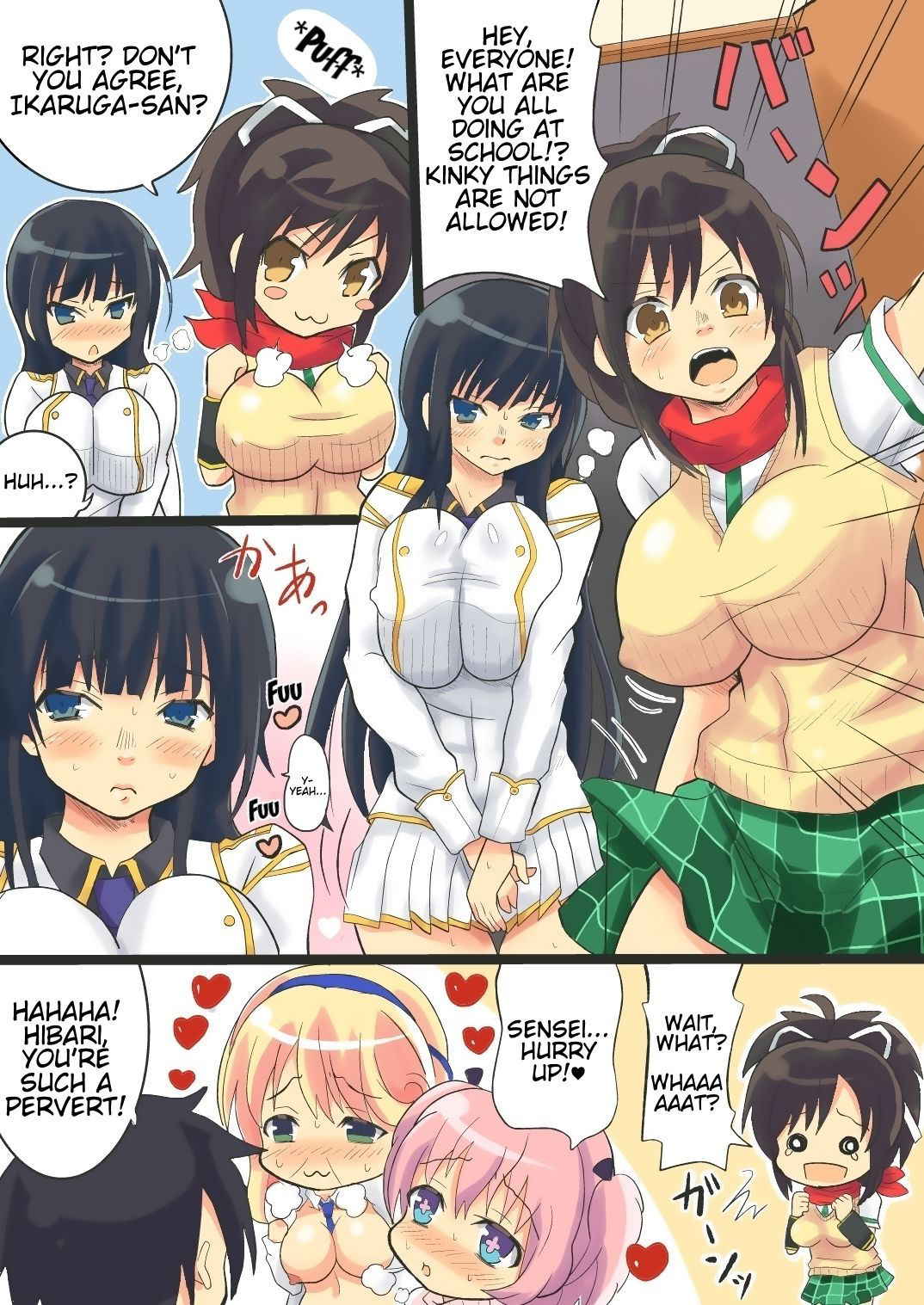 [Sakura no Hanabira (Kurumi Riko)] Sensei ga Bakunyuu Joshikousei-tachi to Love Love Rankou Dekitawake | Why sensei was able to have a consensual orgy with huge-breasted female students (Senran Kagura) [English] [Trinity Translations Team] [Digital]