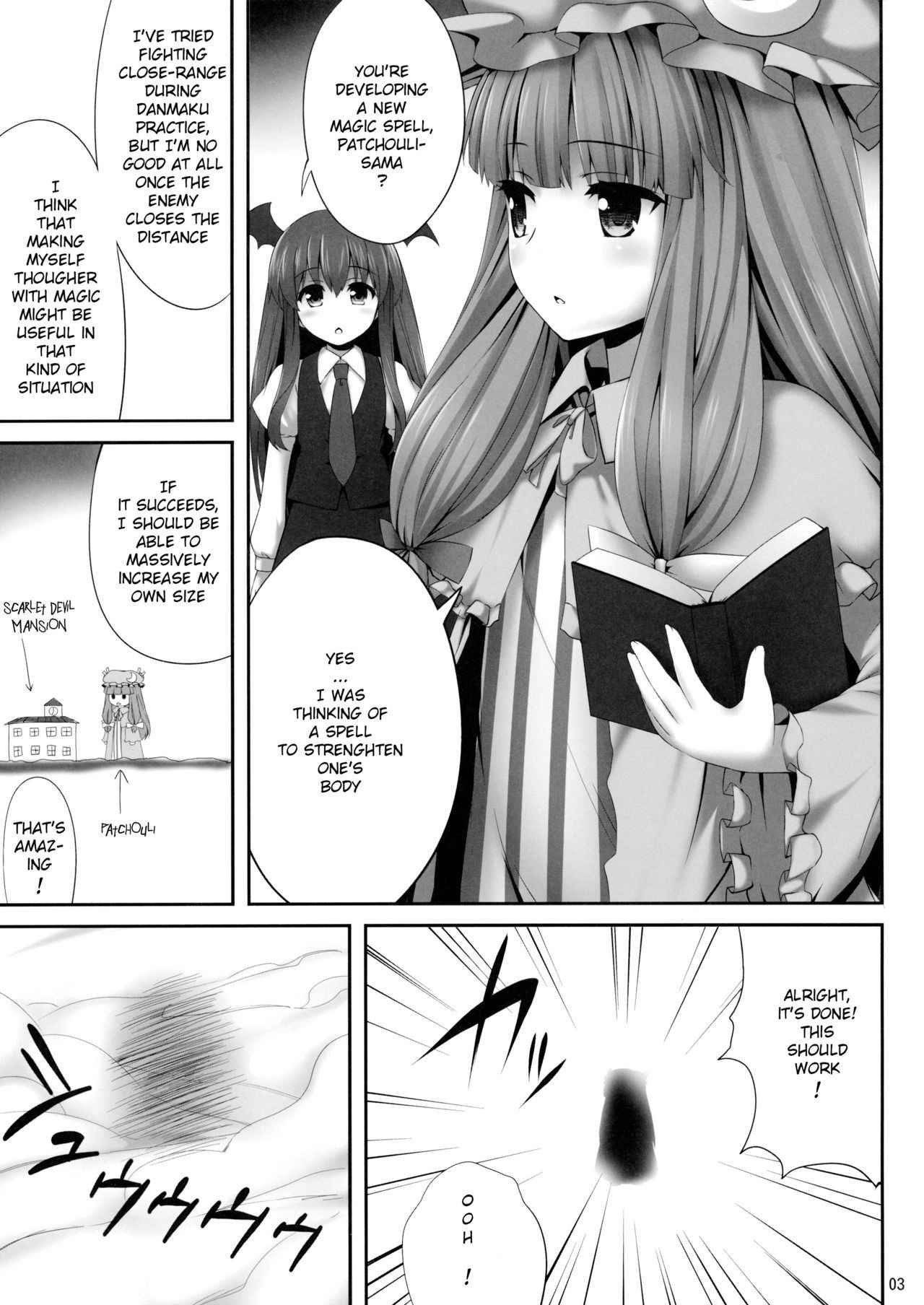 (C89) [Fukutsuu Okosu (Kaiou)] Kyonyuu Chara to Kashita Patchouli no Ero Hon (Touhou Project) [English] [H-Konbini]