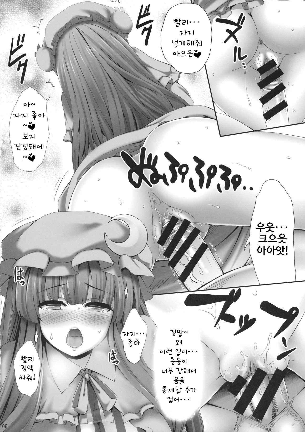 (C89) [Fukutsuu Okosu (Kaiou)] Kyonyuu Chara to Kashita Patchouli no Ero Hon (Touhou Project) [Korean]