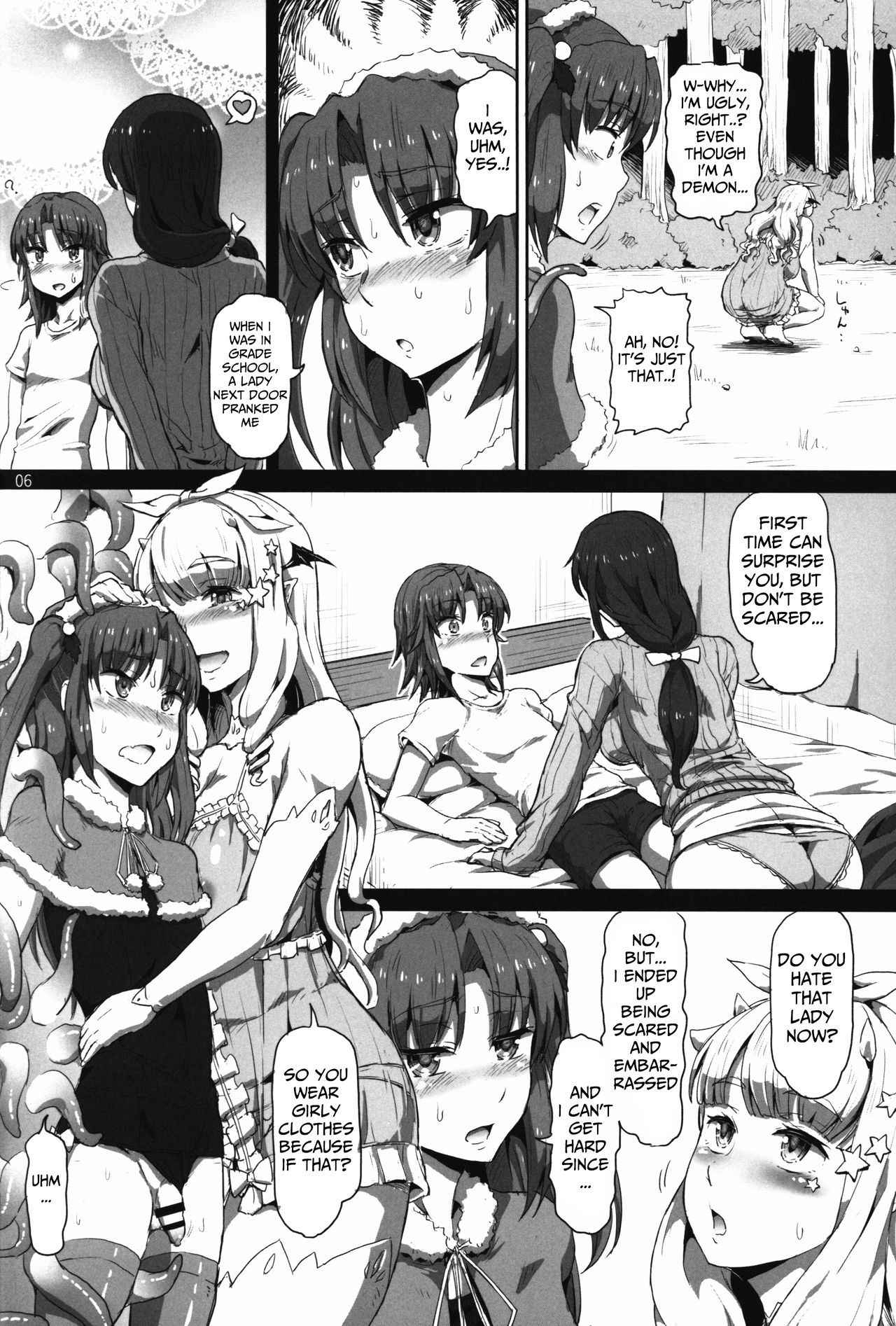 (C90) [.7 (DAWY)] Onee-sama na Succubus to Josou Santa-chan｜Mature Succubus and Young Santa-chan [English]